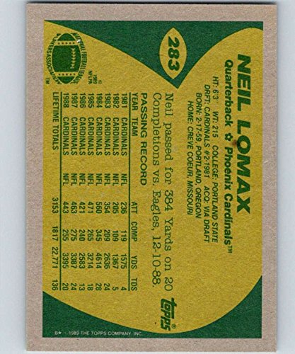 Amazon.com: 1989 Topps Football #283 Neil Lomax Phoenix Cardinals